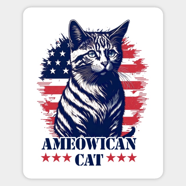 AMEOWICAN CAT Sticker by CreativeSage